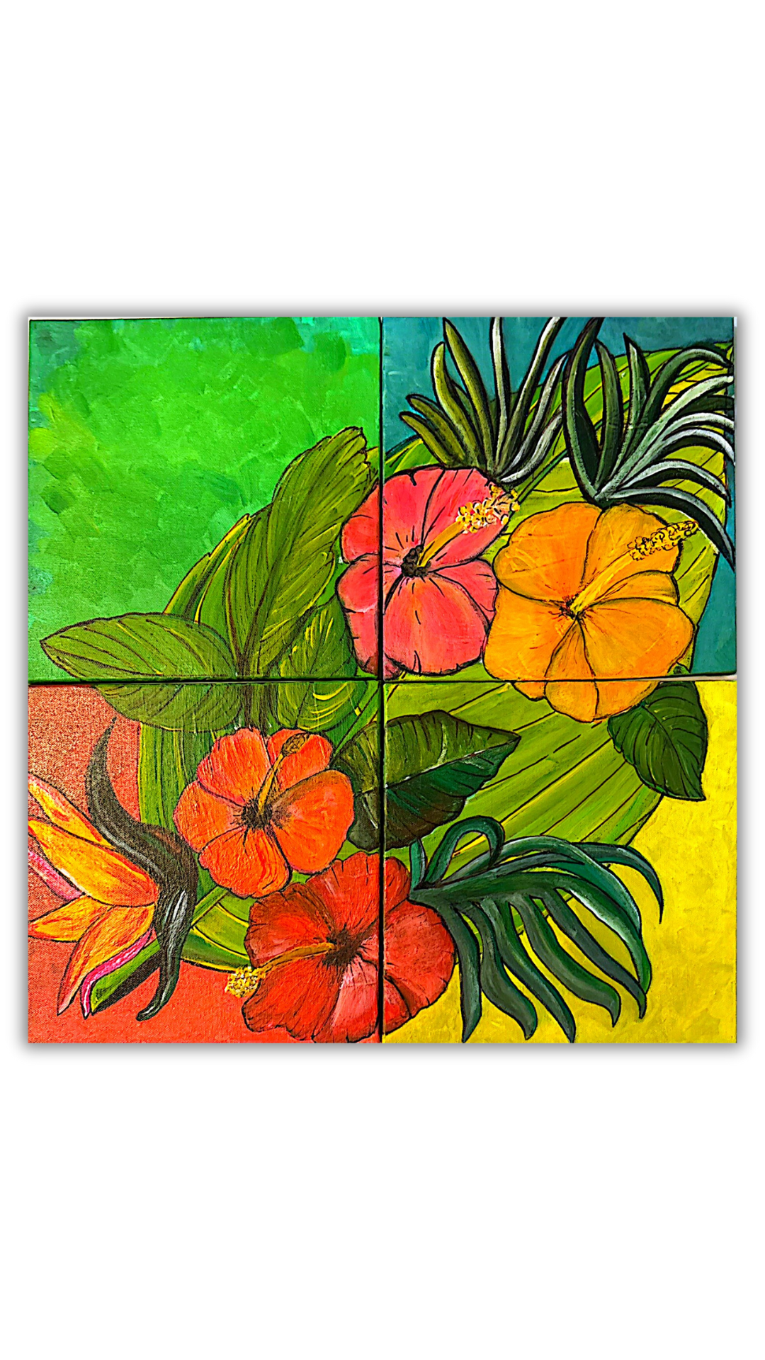 “Hibiscus” <br>25 x 25cm<br>acrilico sobre lienzo