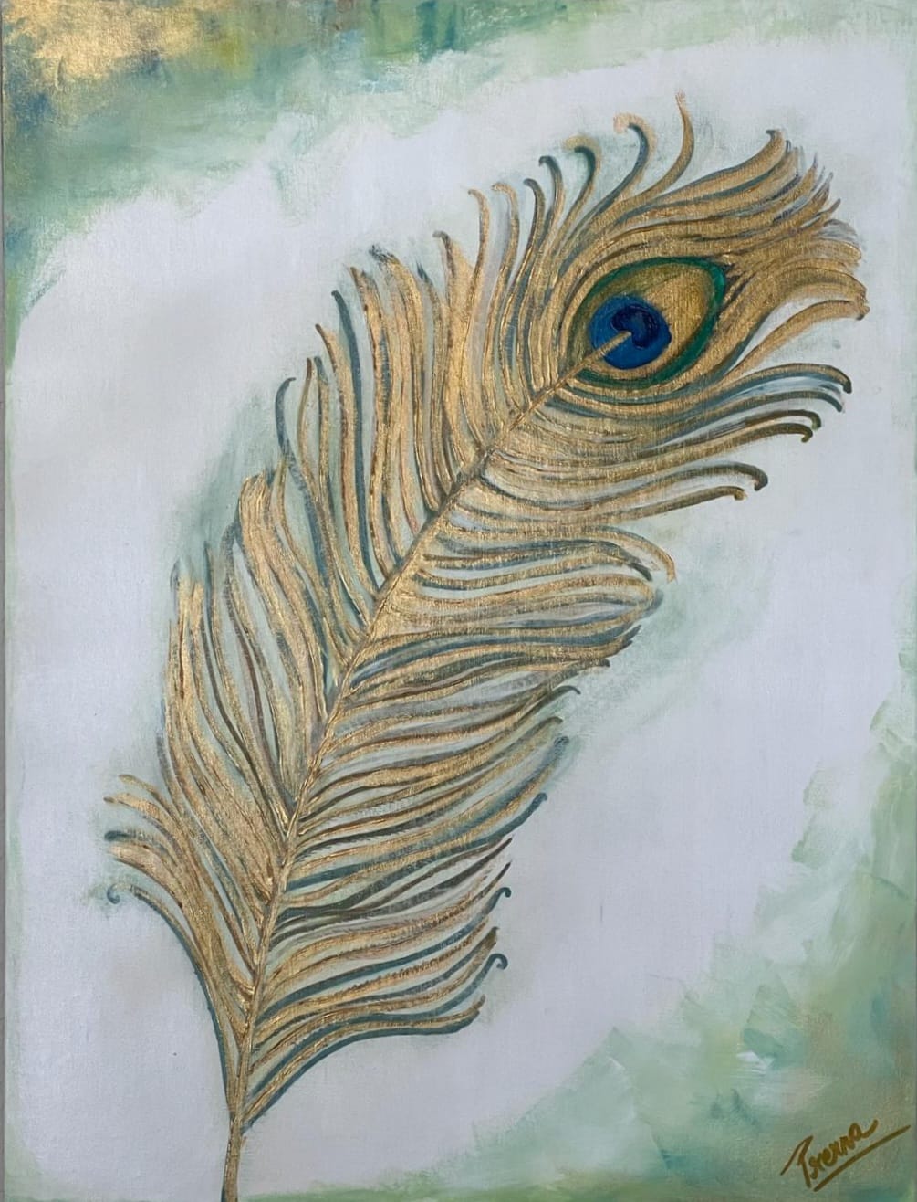 Krishna's Feather <br>80x24 on Canvas<br>Original