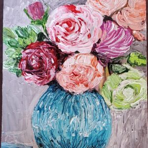 Jarrón de Flores <br>8x12 inches on Canvas<br> Original