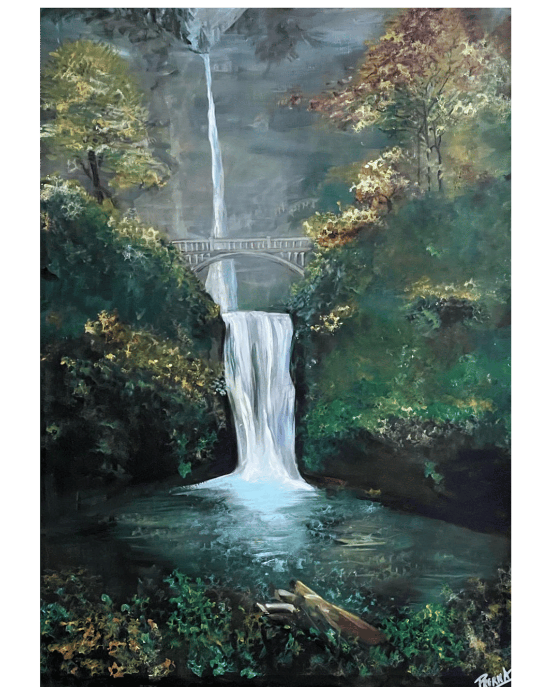 “Nature's Cascade” <br>24"x30"<br>Acrilico sobre lienzo