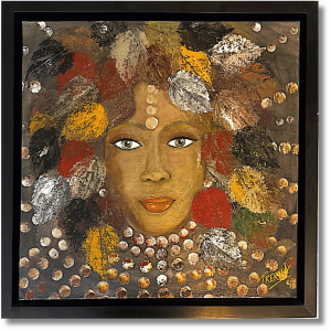 “Goddess of autumn” <br>53.34 x 53.34cm<br>Acrilico sobre lienzo