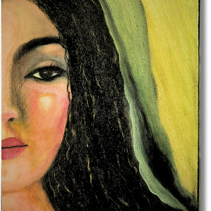 “In her deep thoughts” <br>35.5 x 27.5cm<br>Acrilico sobre lienzo