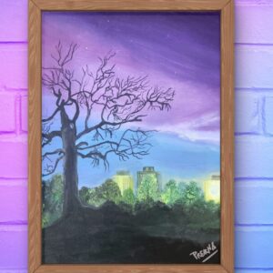 The northern lights <br>16"x20"<br>Acrylic on canvas