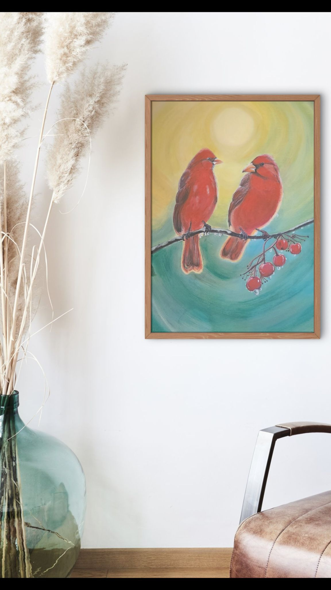 “The Scarlet Cardinals” <br>16"x20"<br>Acrilico sobre lienzo - Imagen 2