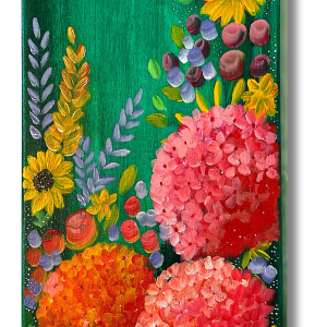 "In her Garden" <br>50.8 x 25.4cm<br>Acrilico sobre lienzo
