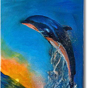 "Dancing with the Waves"   <br>35.5 x 27.5cm<br>Acrilico sobre lienzo