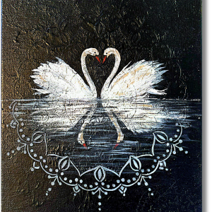 "Swan till death do us part" <br>35 x 27.5cm<br>Acrilico sobre lienzo