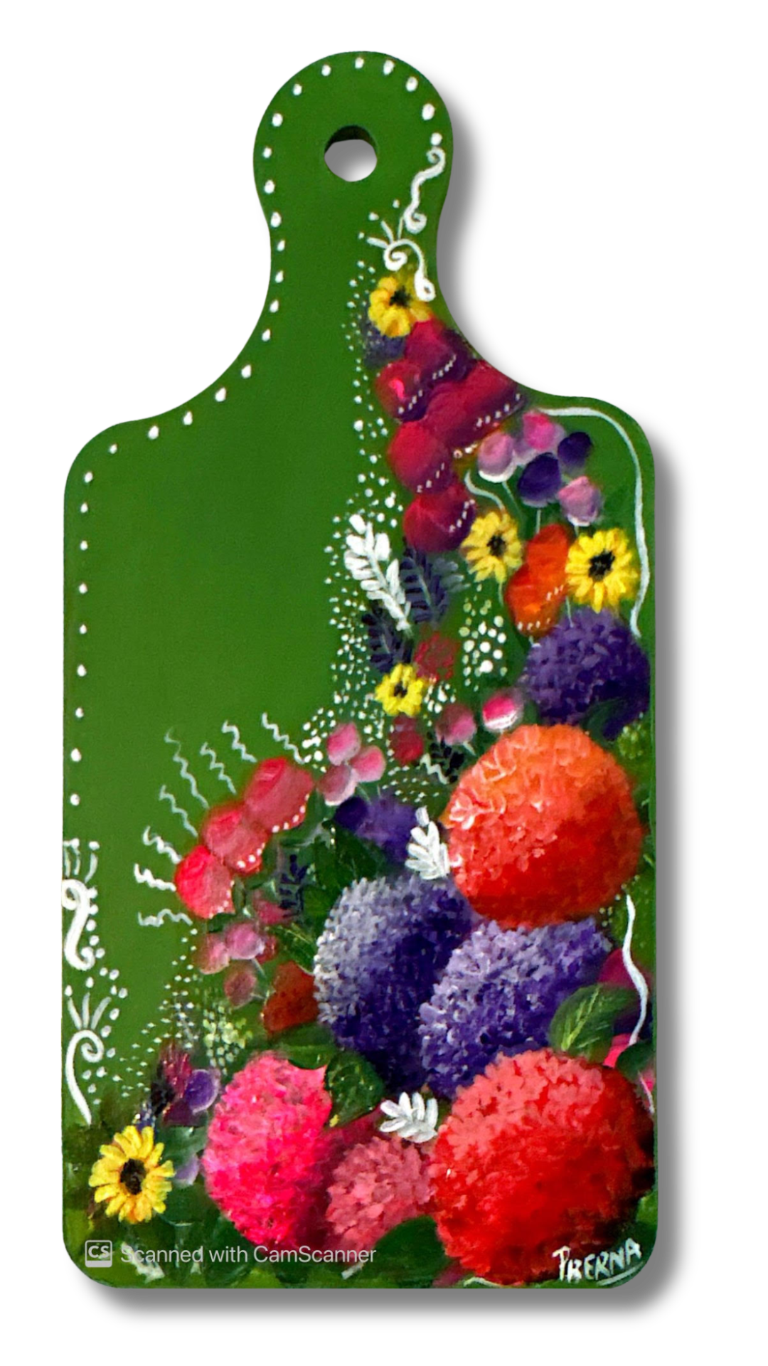 Paletita de Madera (verde)   <br>Acrilico sobre madera