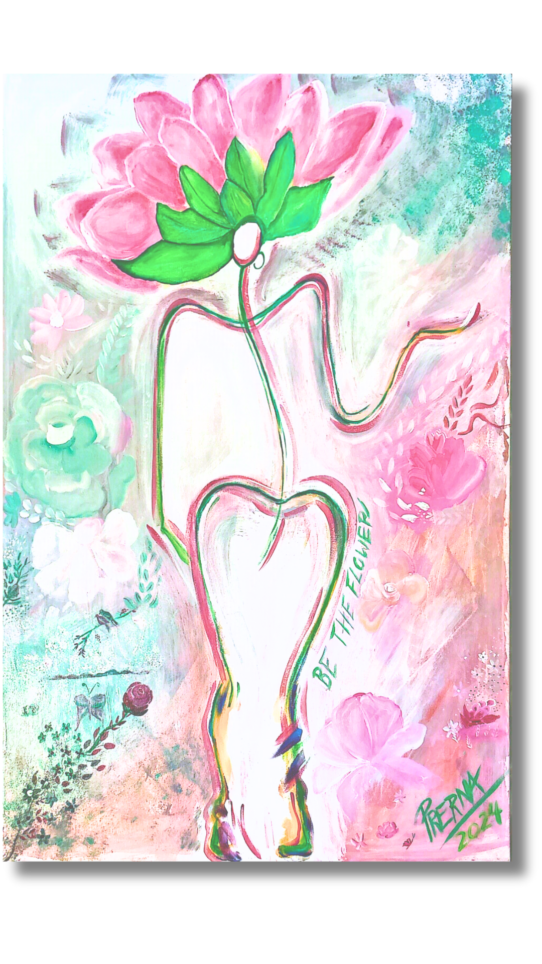"Be The Flower" <br>91 x 60.5cm<br>Acrilico sobre lienzo