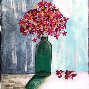 "Colorful Reflections" <br>Acrilico y pasta de moldear sobre lienzo