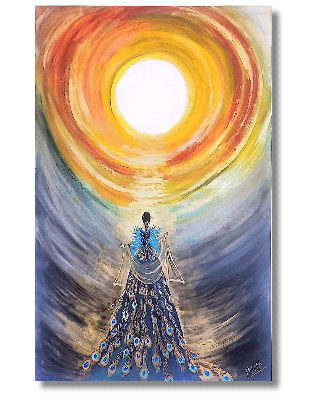 "Embracing the Light: A Journey of Transformation" <br>182.88×121.92 cms<br>Acrilico sobre lienzo
