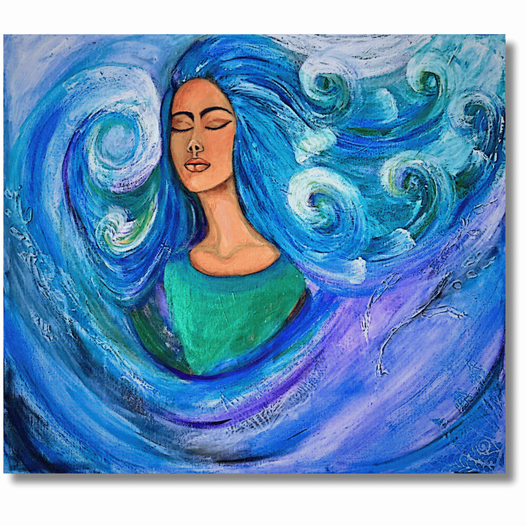 "The Ocean’s Core" <br>60.5 x 50.5cm<br>Acrilico sobre lienzo