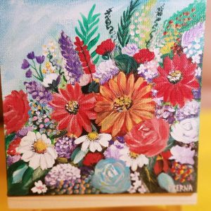 My Garden in summer <br>15 cms×15cms<br>  Acrylic on canvas