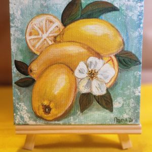 Citrus symphony <br>15 cms× 15cms<br>  Acrylic on canva